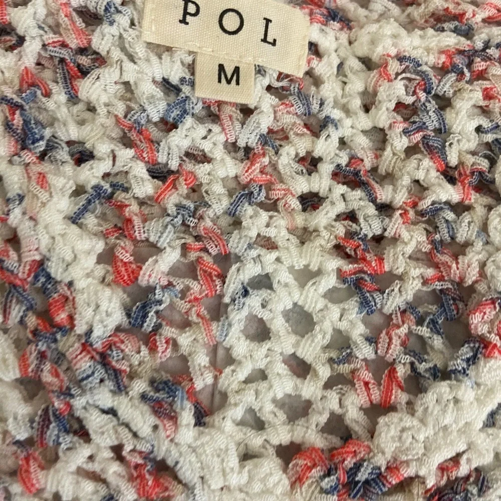 NEW POL Sheer Sexy Fringe Crocheted Tunic - Picture 9 of 9